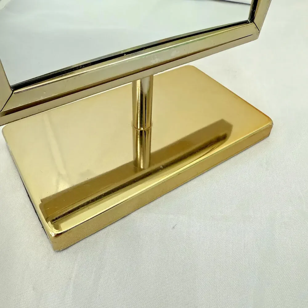 West Emory Two Sided Gold 6 X 8.25” Vanity Mirror